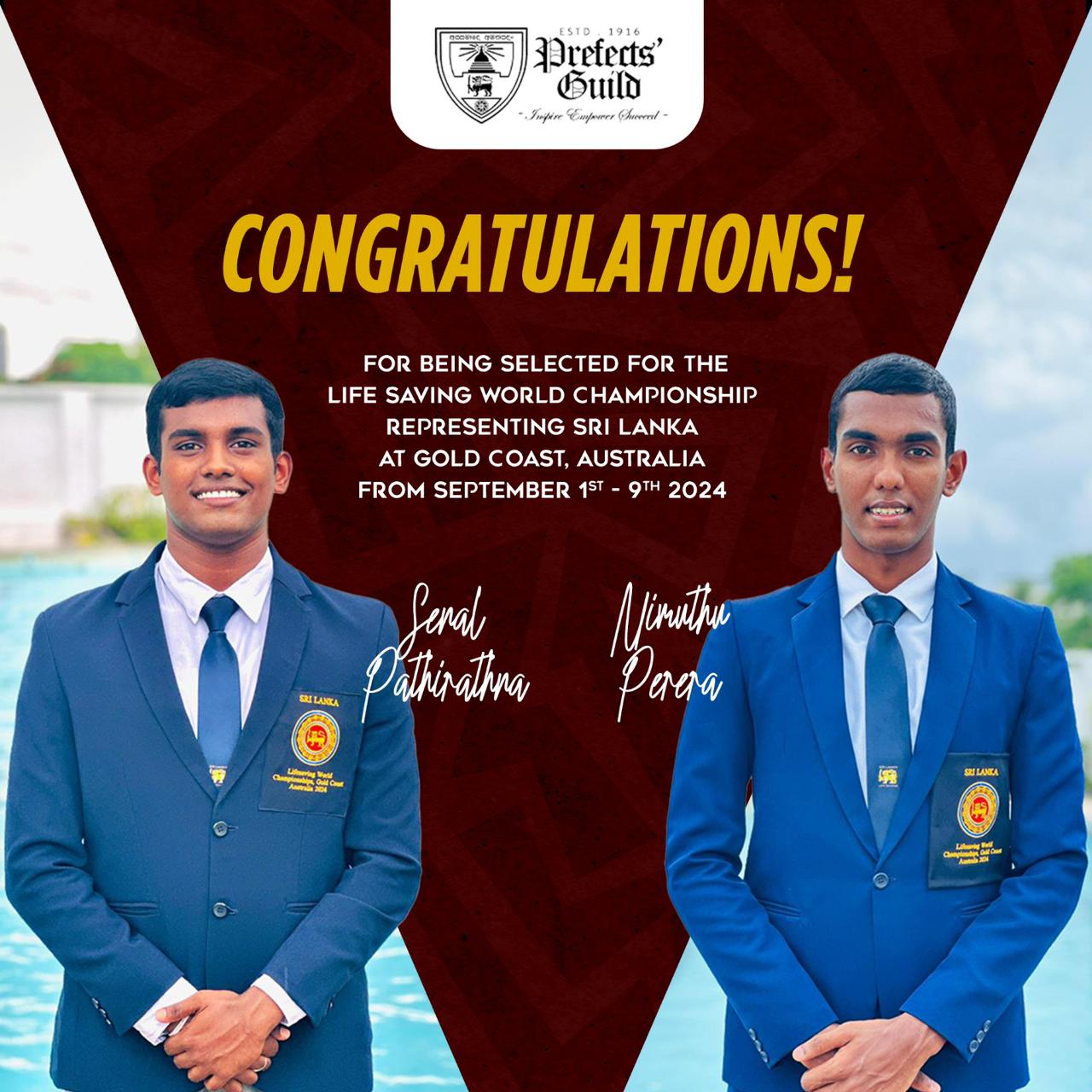 Ananda College Students Selected to Represent Sri Lanka at Life Saving World Championship